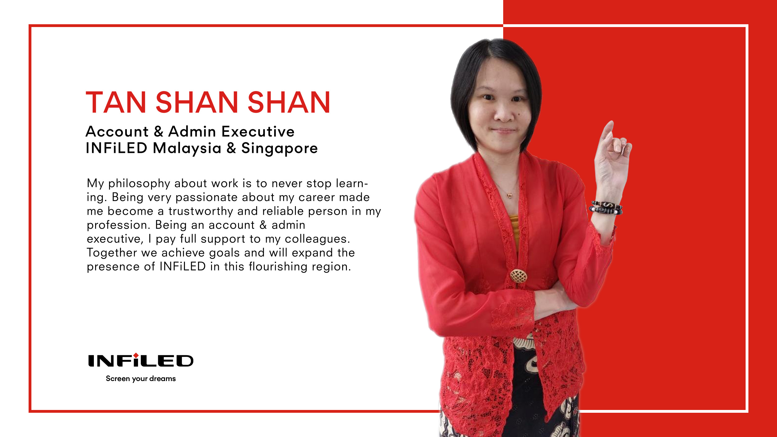 INFiLED Appoints Tan Shan Shan as Account & Admin Executive for Malaysia & Singapore