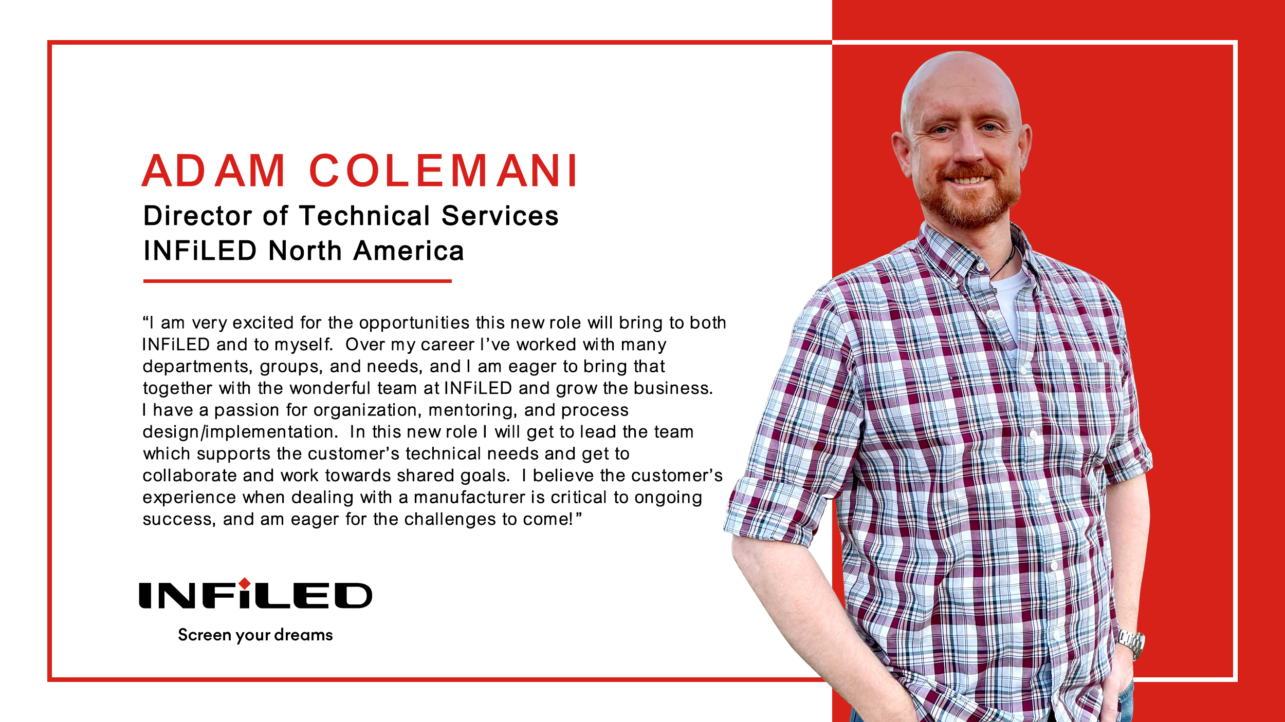 INFiLED Adds Adam Coleman to their US Team as Director of Tec