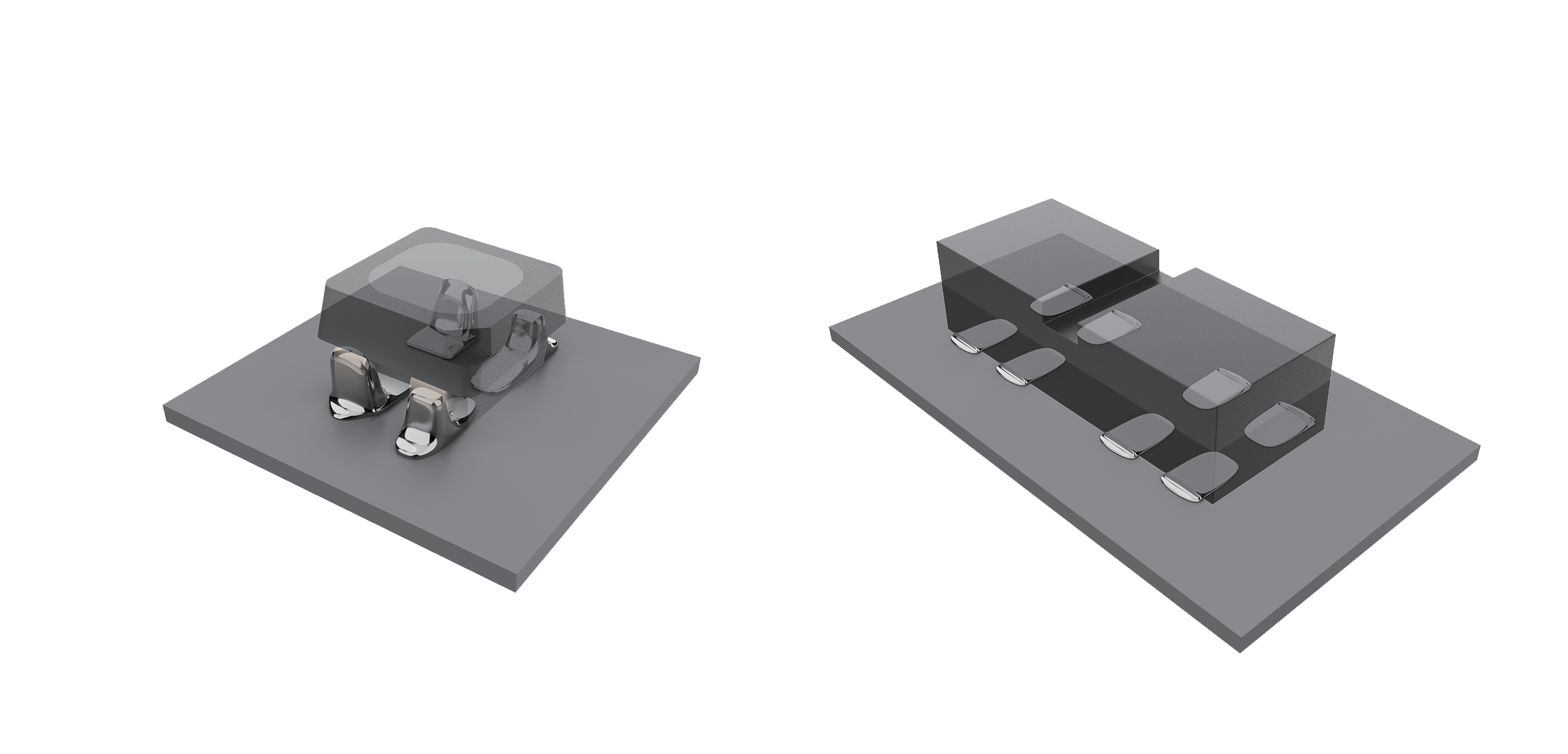 常规LED 4只灯脚 VS ArmorLED 8只灯脚